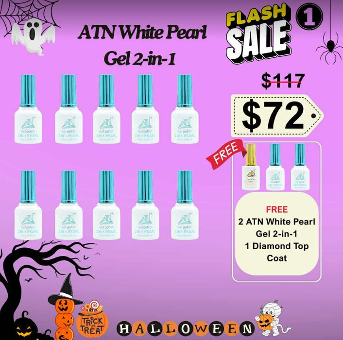 FS1001 White Pearl Gel 2 in 1 Buy 10  get 02 Free, & Free 01 Diamond Topcoat 15ml