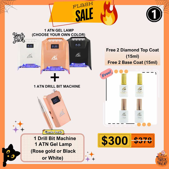 [FS1030] Deal 01 | 1 ATN GEL LAMP + 1 ATN DRILL BIT | FREE 2 BASE + 2 TOP