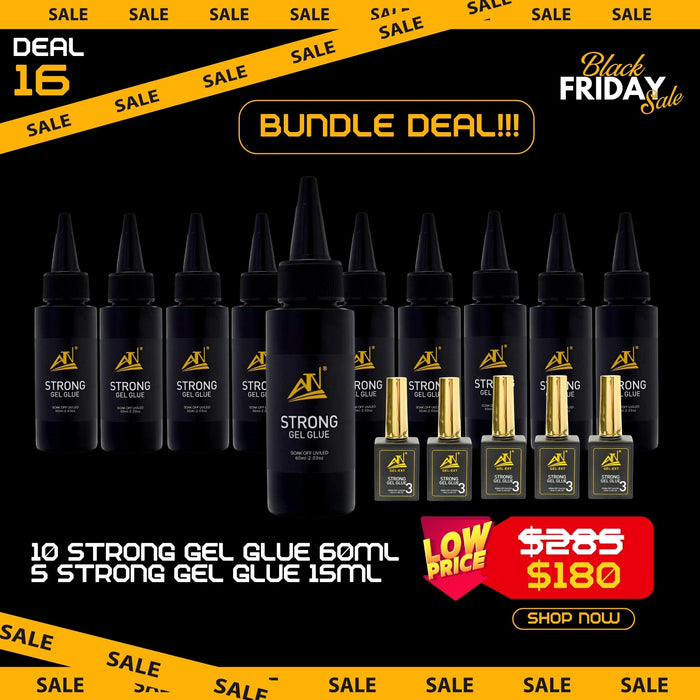 BLACK FRIDAY 2025 [16] - BUNDLE 10 STRONG GEL GLUE 60ml + 5 STRONG GEL GLUE 15ml
