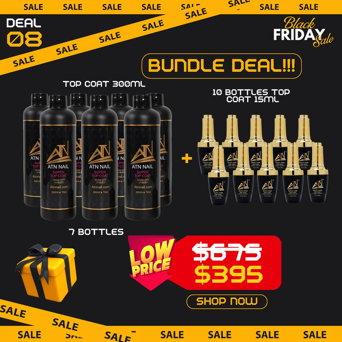 BLACK FRIDAY 2025 [08] - BUNDLE 7 TOP COAT REFILL 300ML GET 10 TOP COAT 15ml FREE