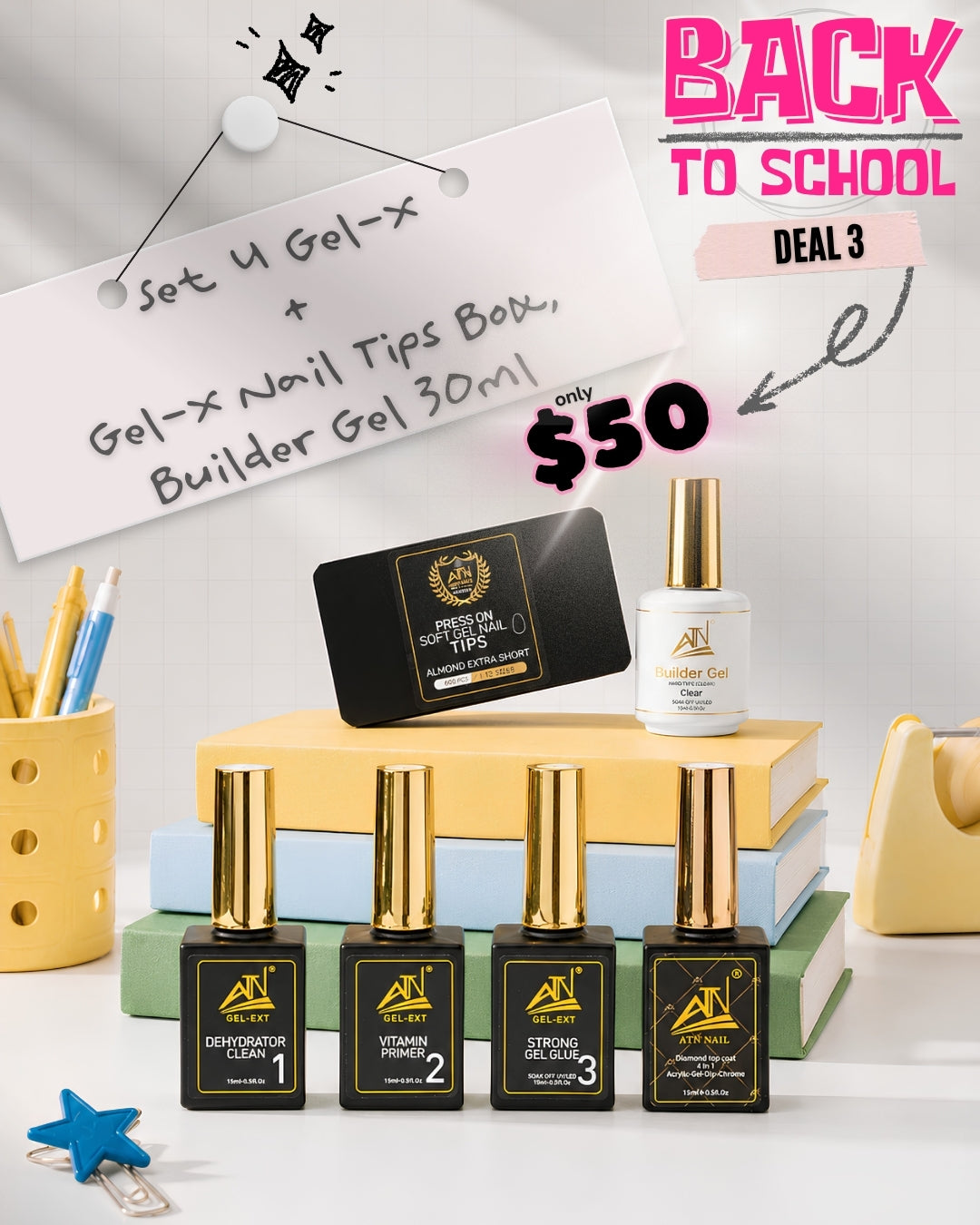 Deal 3 – Gel-X Extension Set with Nail Tips and Builder Gel