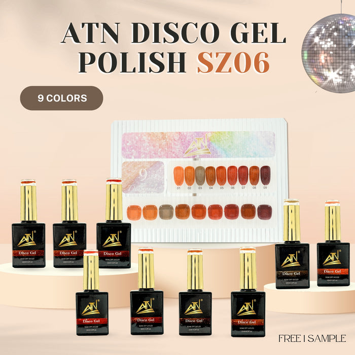 ATN DISCO GEL POLISH _ 9COLORS - SZ06 & SZ10