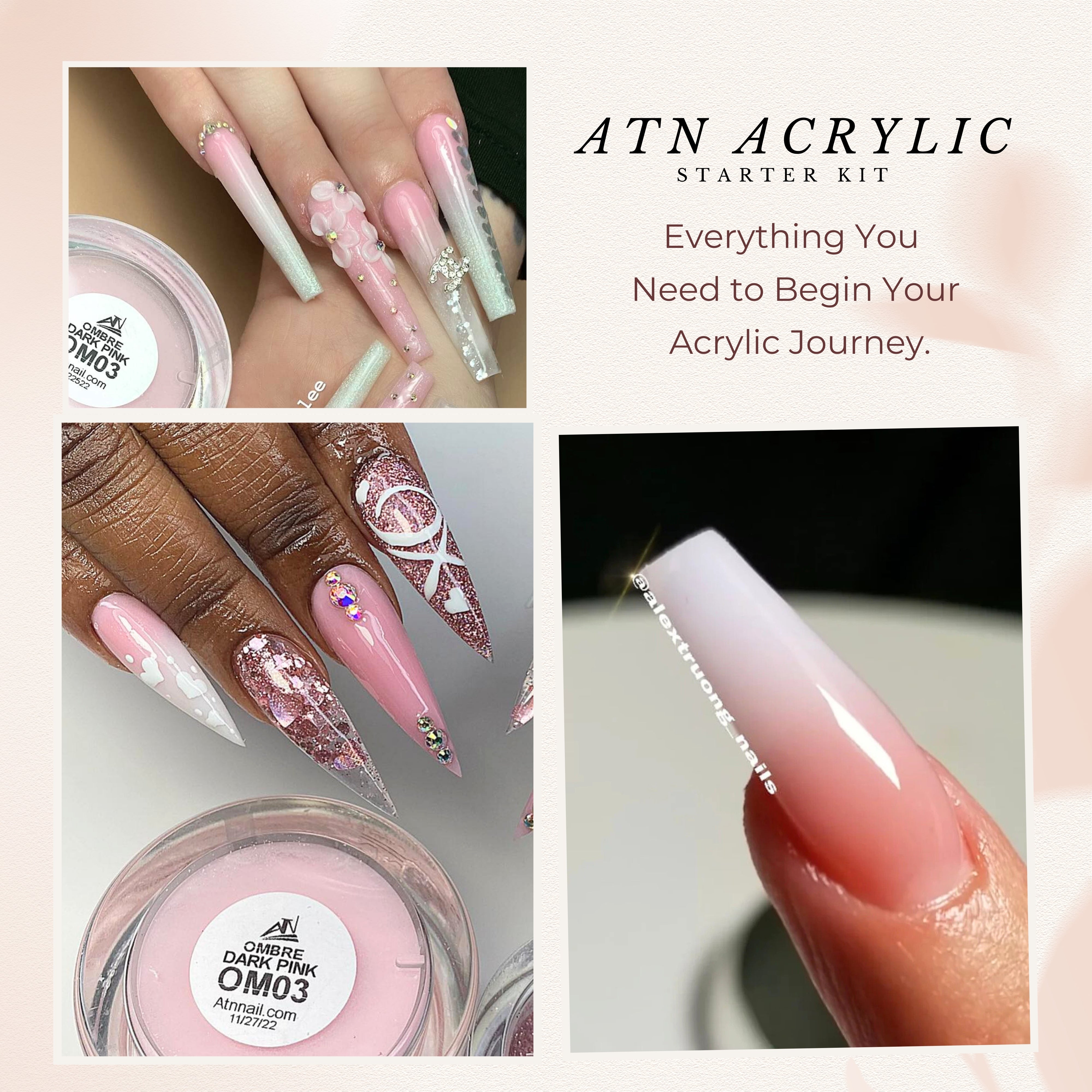 Bộ ATN số 3 - Bộ dụng cụ làm móng Acrylic cơ bản – Hoàn hảo cho người mới bắt đầu học làm móng