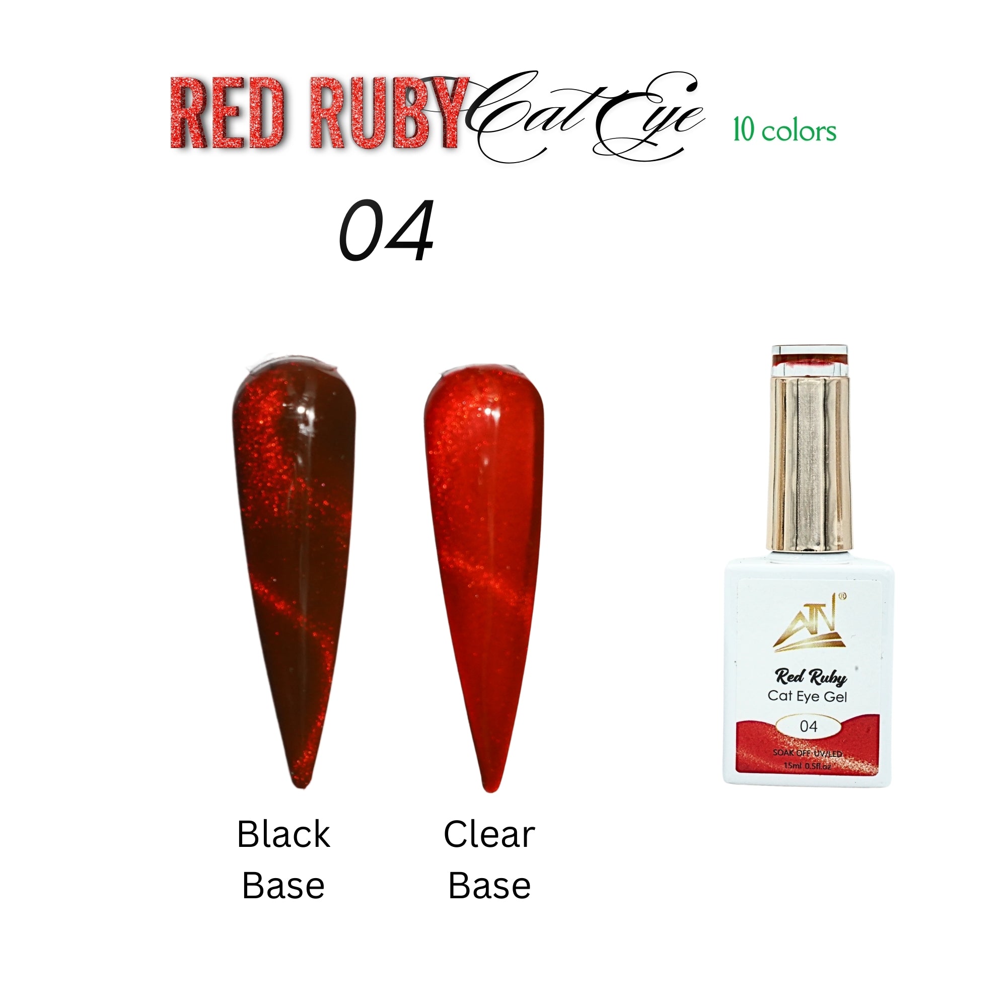 Red Ruby Cat Eye - Set 10 Colors
