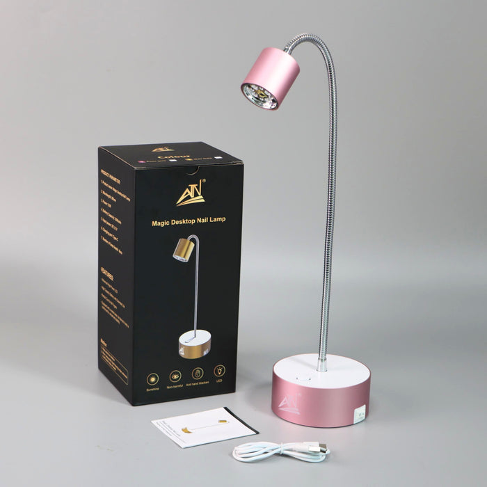 ATN Magic Desktop Nail Lamp – 12W Rechargeable LED UV Nail Light with Flexible Neck