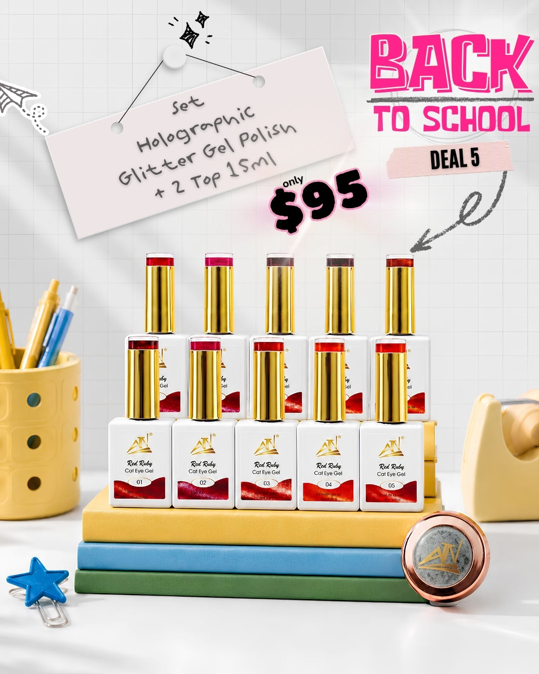 Deal 5 – Red Ruby Cat Eye Gel Collection