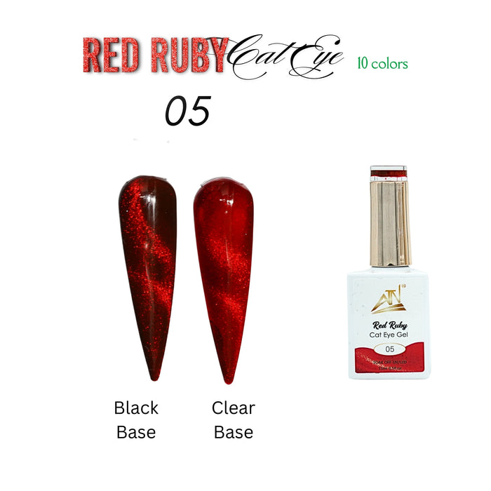 ATN Fashion Nail Art - Red Ruby Cat Eye Gel Nail Polish 10 colors