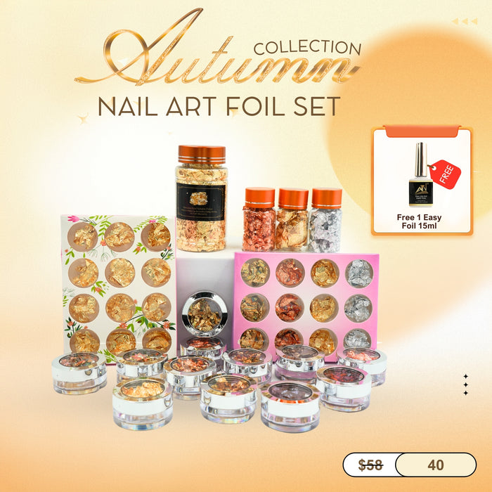 NAIL ART GOLD FOIL SET - LUXURIOUS METALLIC ACCENTS FOR NAIL DESIGNS