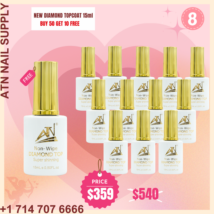 8 - New Diamond Topccoat 15ml   buy 50 Get 10  Free