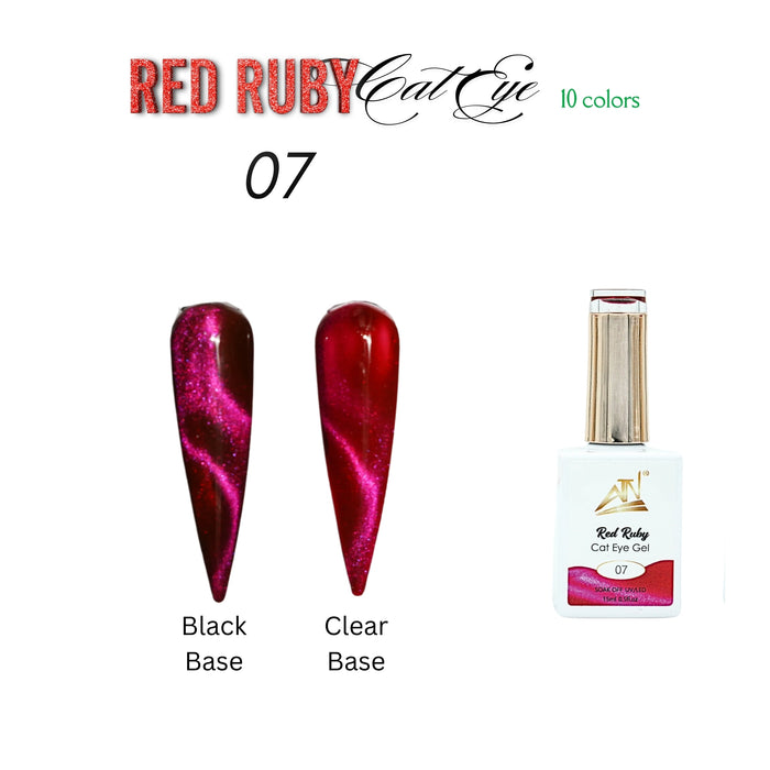 ATN Fashion Nail Art - Red Ruby Cat Eye Gel Nail Polish 10 colors