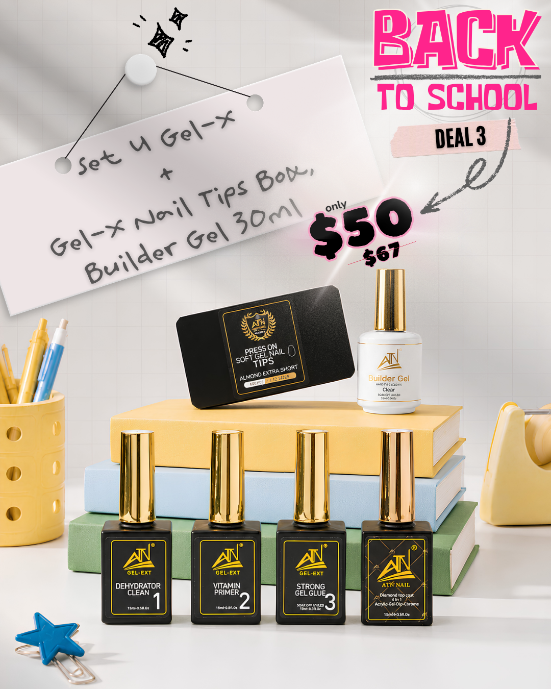 Deal 3 – Gel-X Extension Set with Nail Tips and Builder Gel