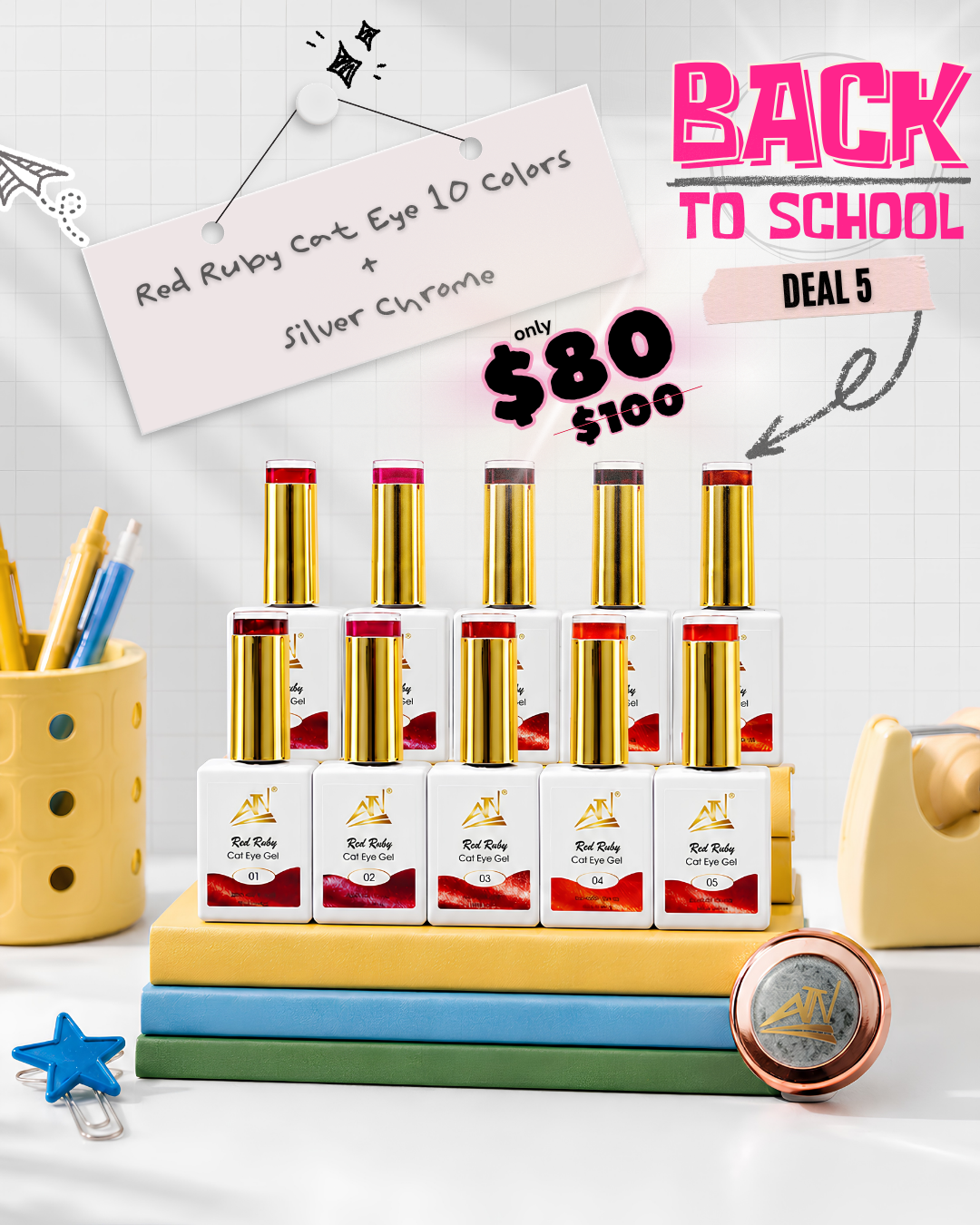 Deal 5 – Red Ruby Cat Eye Gel Collection