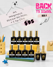 Deal 4 – Holographic Glitter Gel Set with 2 Top Coats
