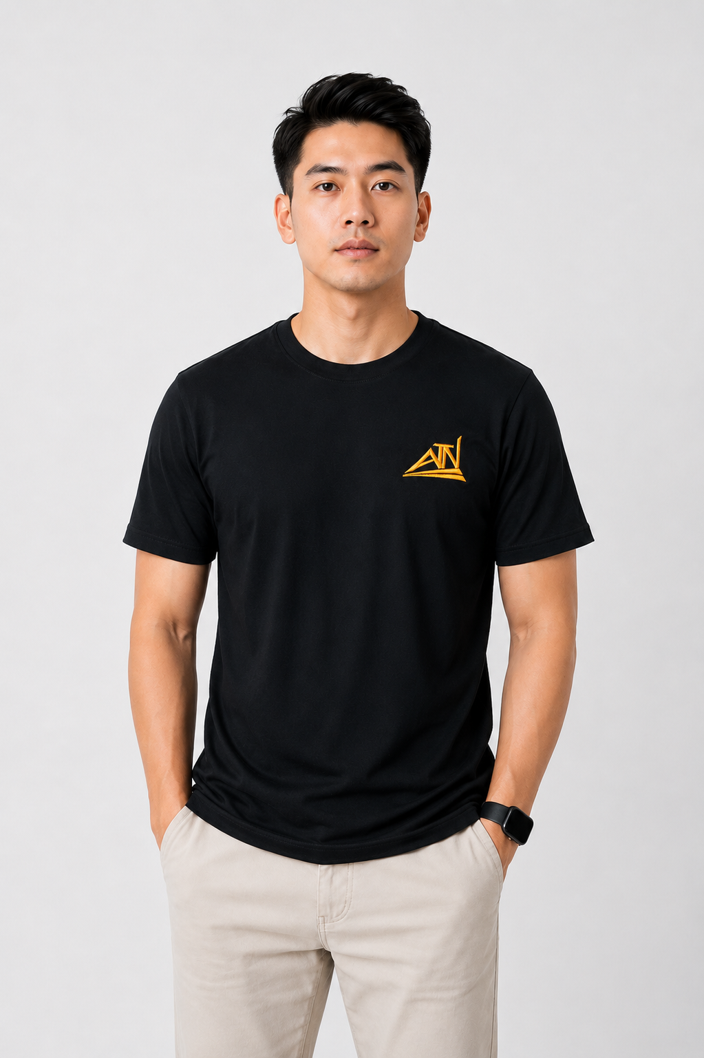ATN Polyester 3D Embroidery Tee – Black