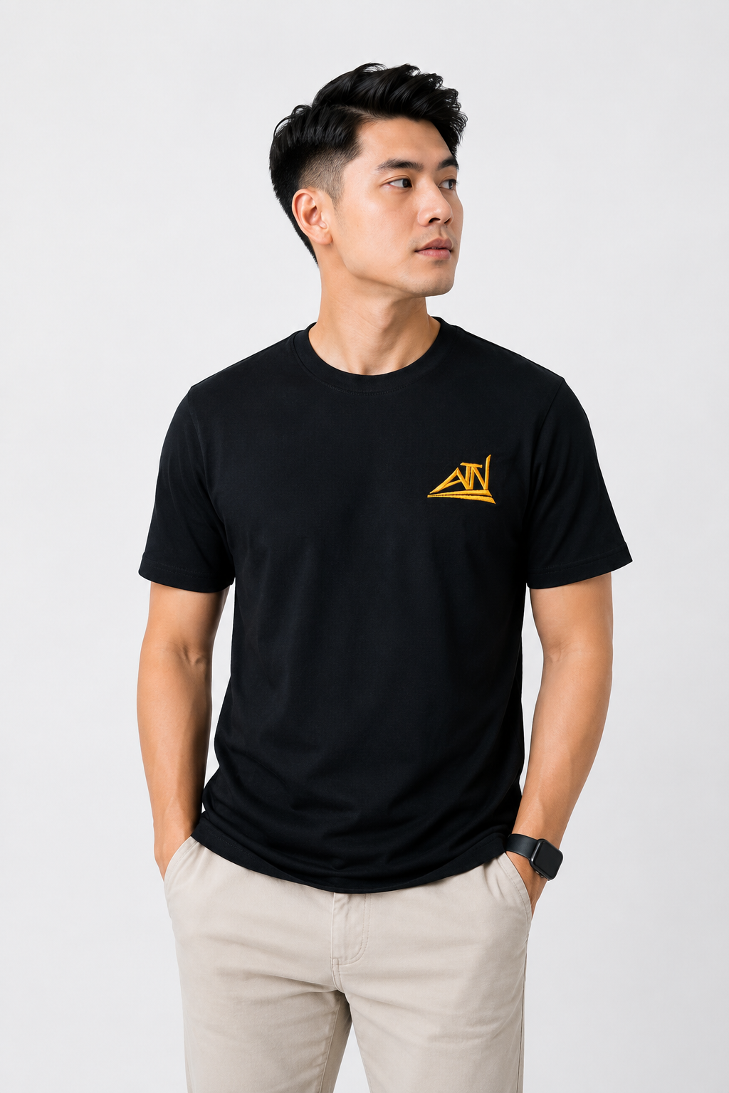 ATN Polyester 3D Embroidery Tee – Black