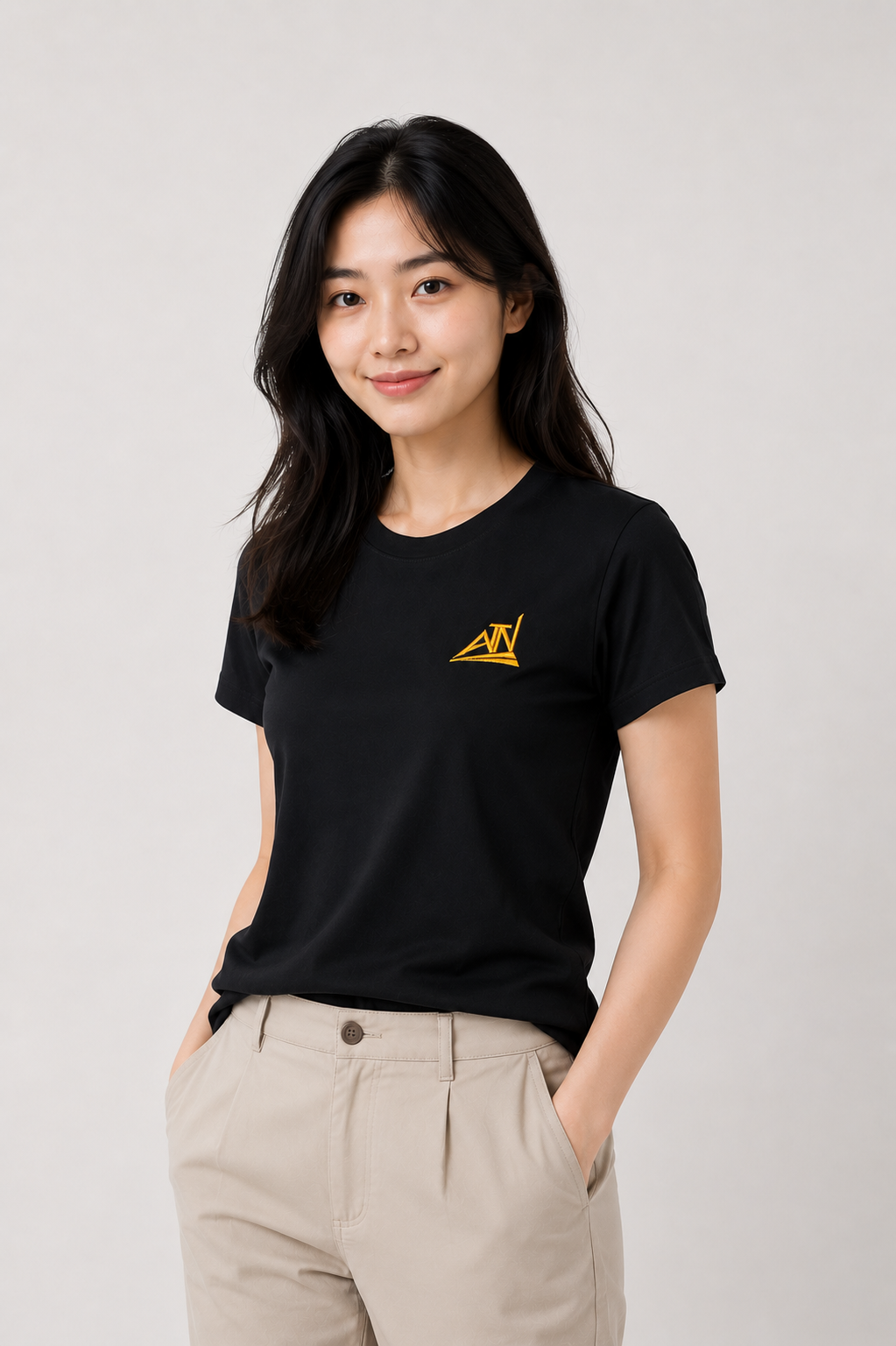 ATN Polyester 3D Embroidery Tee – Black