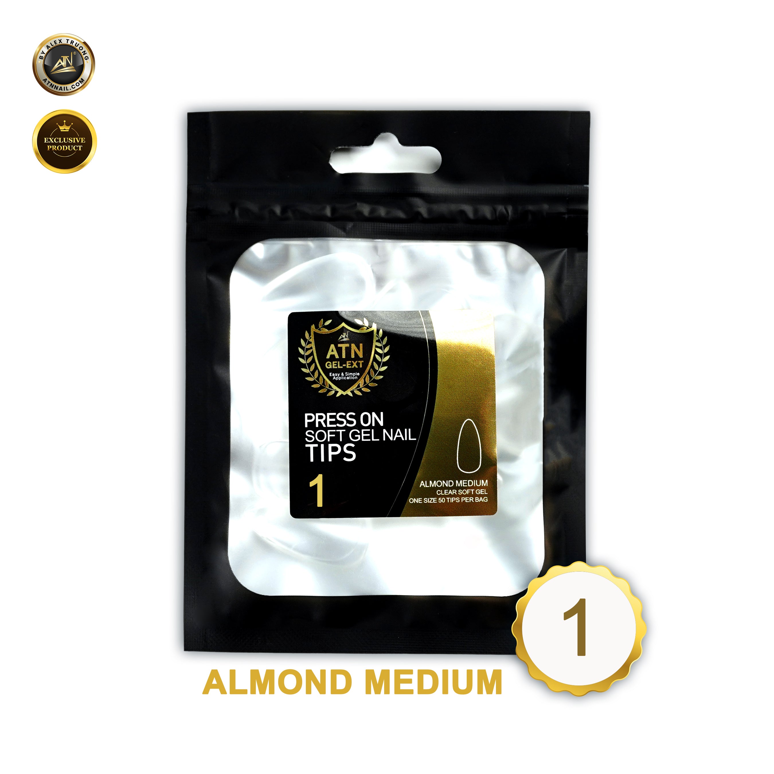 REFILL ATN GEL EXT TIP - ALMOND MEDIUM | BAG 50 PCS