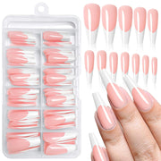 Long Coffin French Nail Tips 120pcs