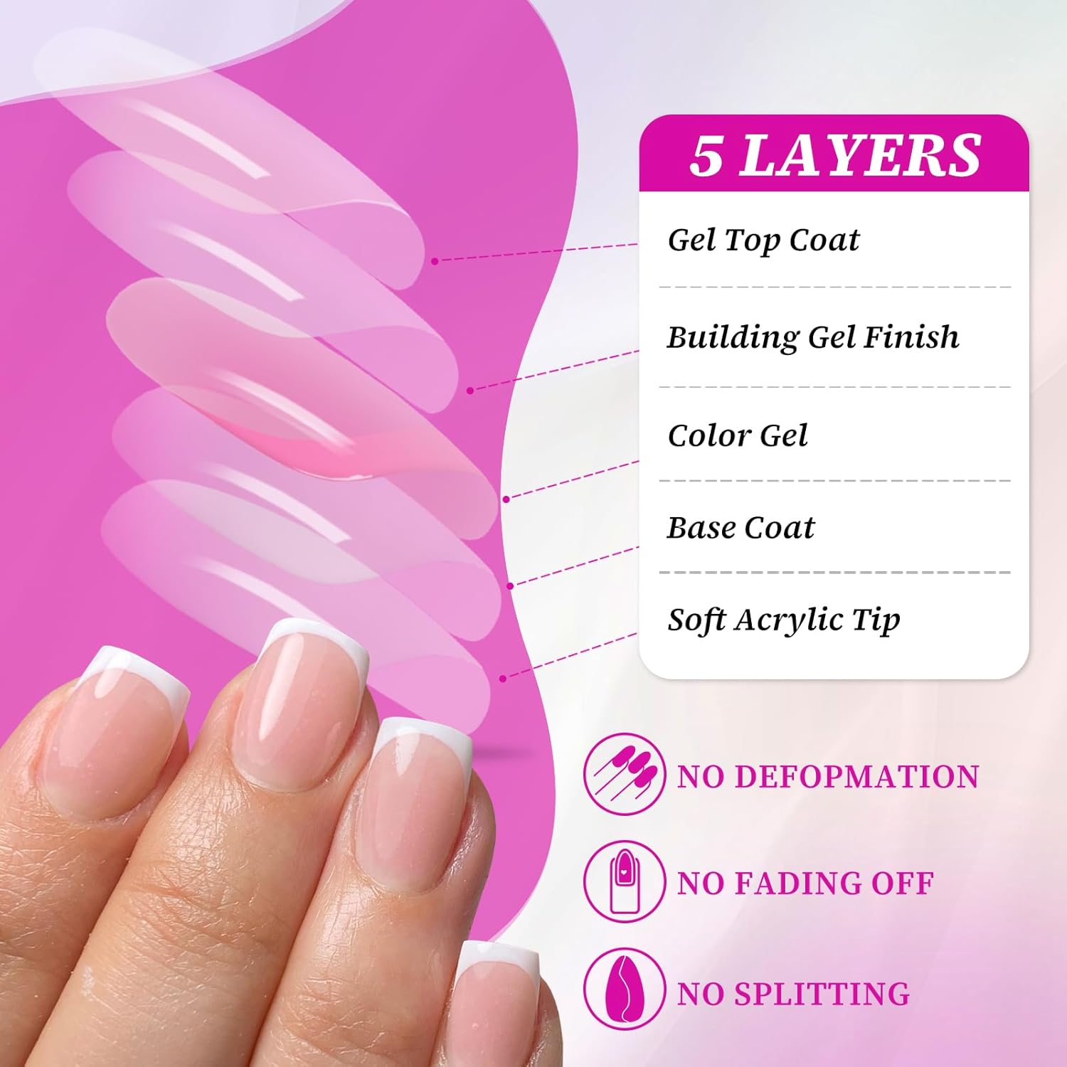 Short Square Nails Tips 120 pcs