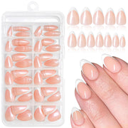 Short Almond French Nail Tips 120 pcs