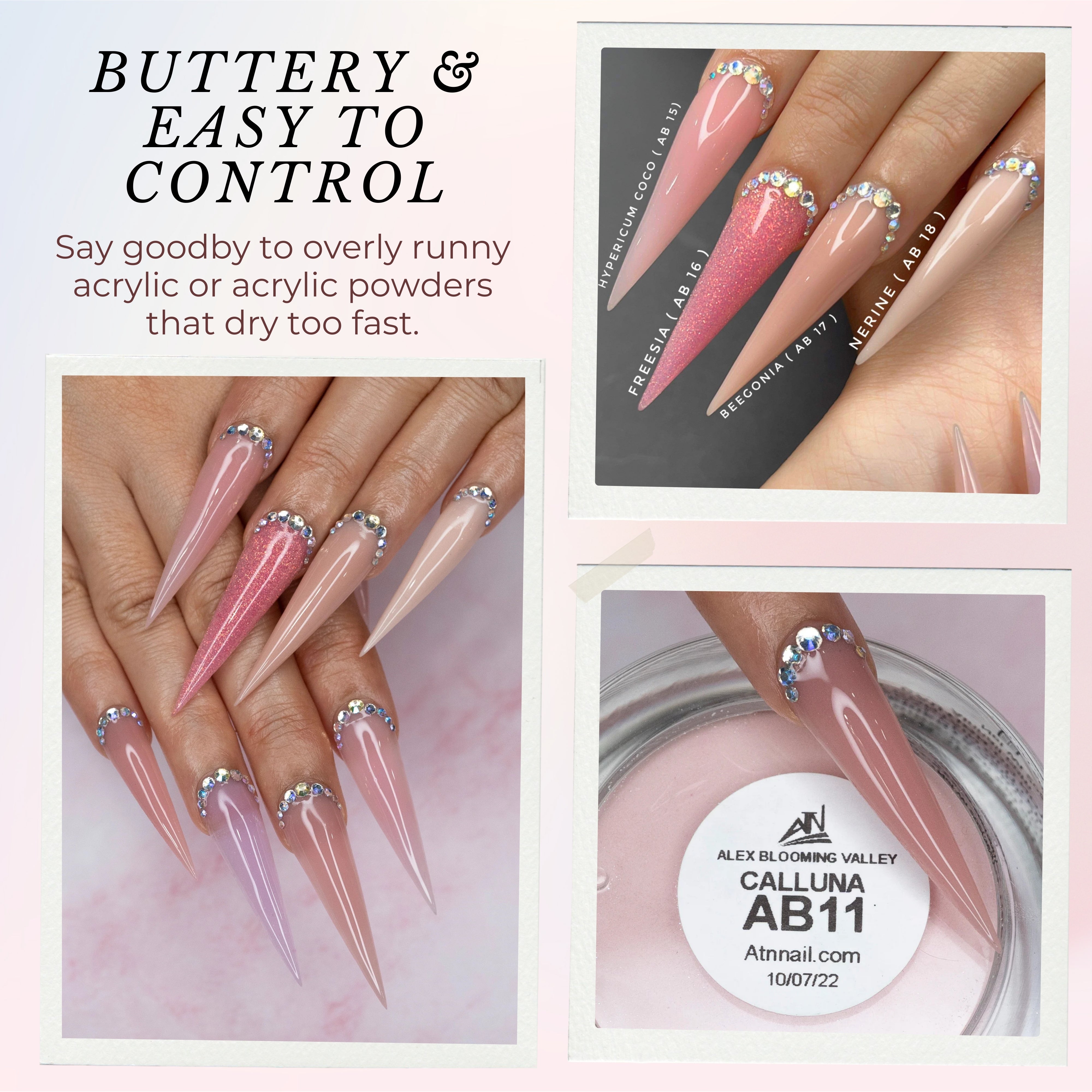 Alex Blooming Valley Nude Acrylic Powder – Set AB 18 Colors