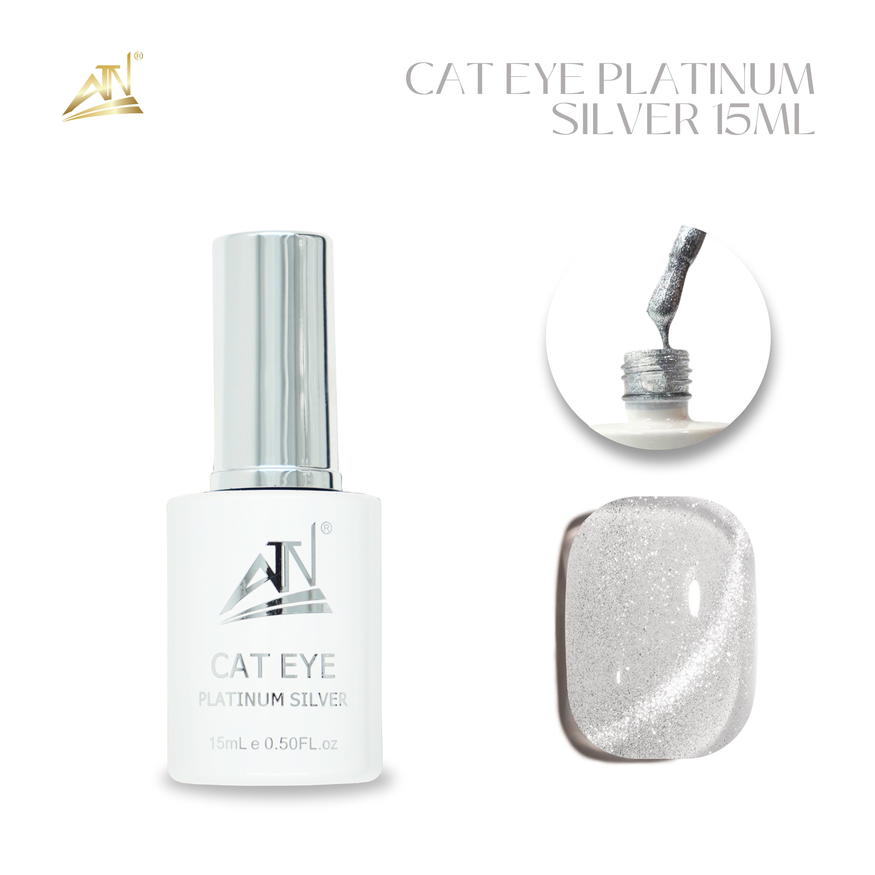 Gel mắt mèo ATN – Bạch kim bạc 15ml