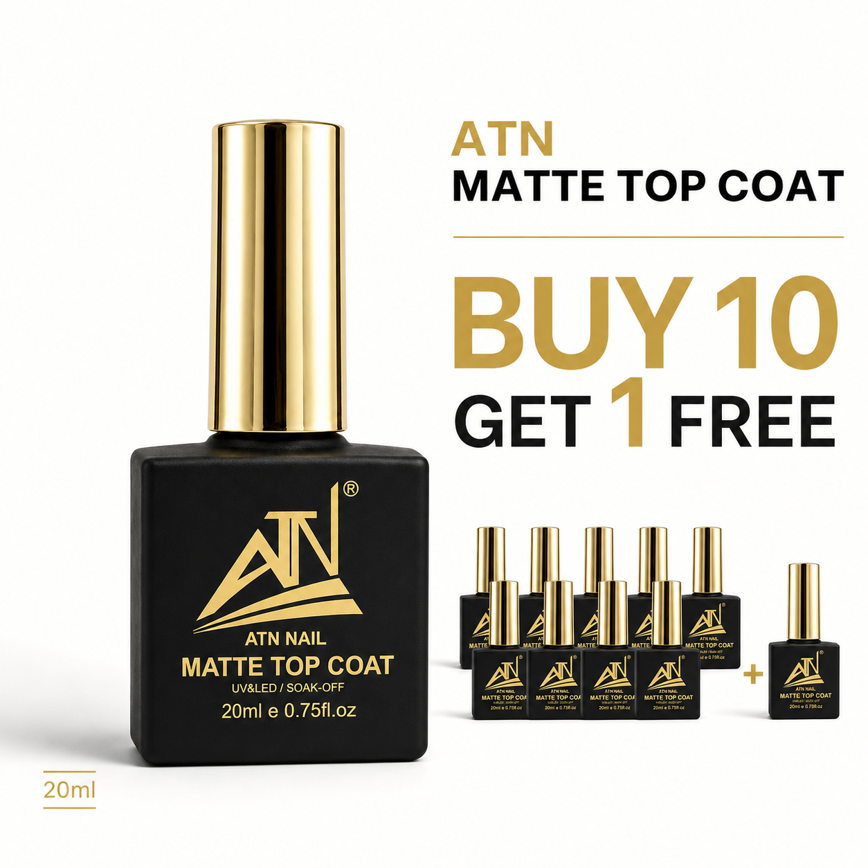 GEL - SƠN PHỦ MỜ ATN MATTE SOAK OFF 20ml