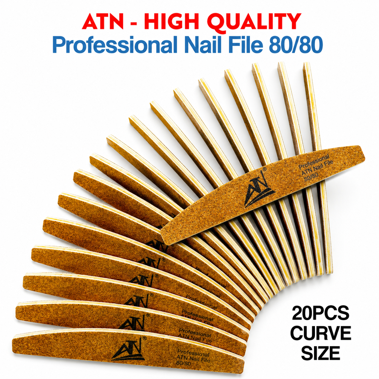 Nail File 80/80 - Yellow (20pcs/Pack)