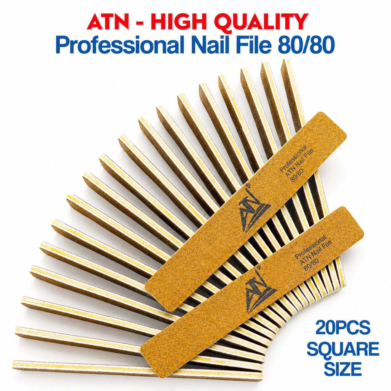 Nail File 80/80 - Yellow (20pcs/Pack)