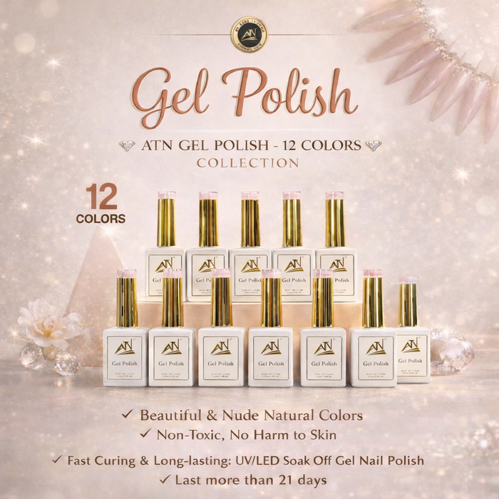 ATN GEL POLISH - 12 BEAUTIFUL NUDE COLORS