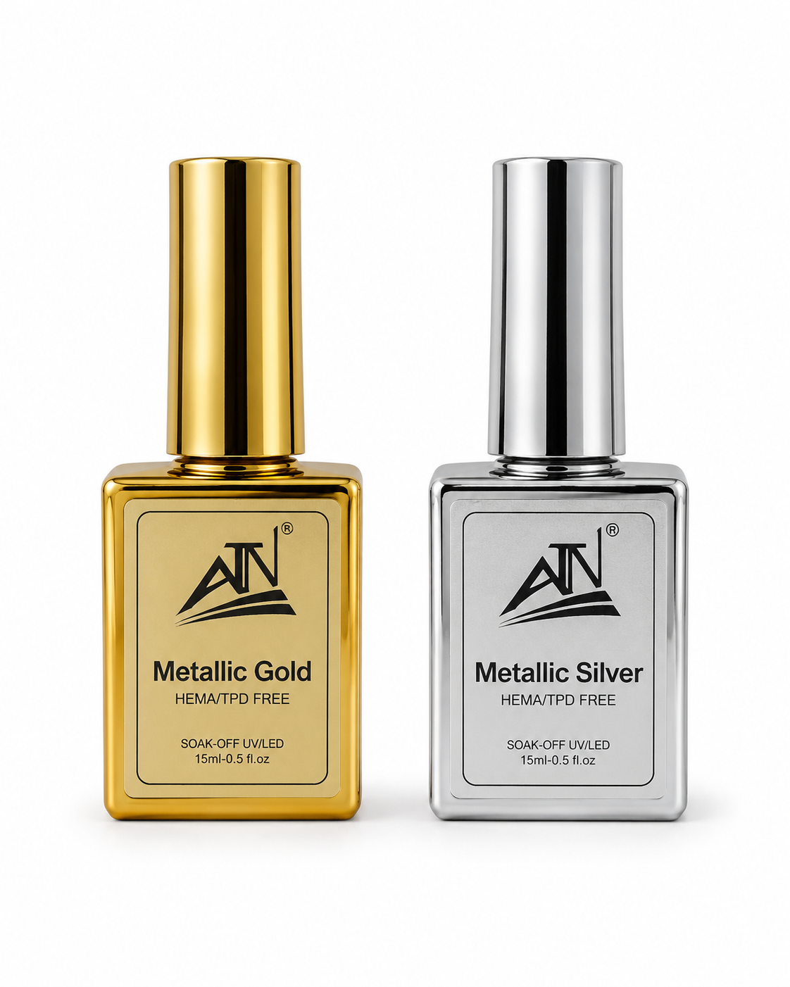 ATN Metallic Gold & Silver Gel Polish