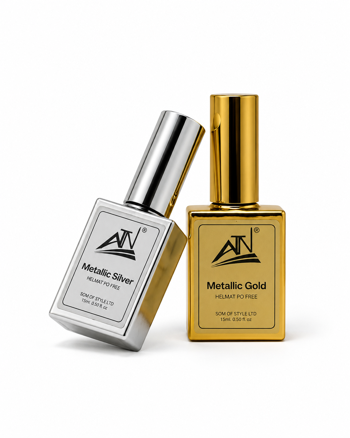 ATN Metallic Gold & Silver Gel Polish
