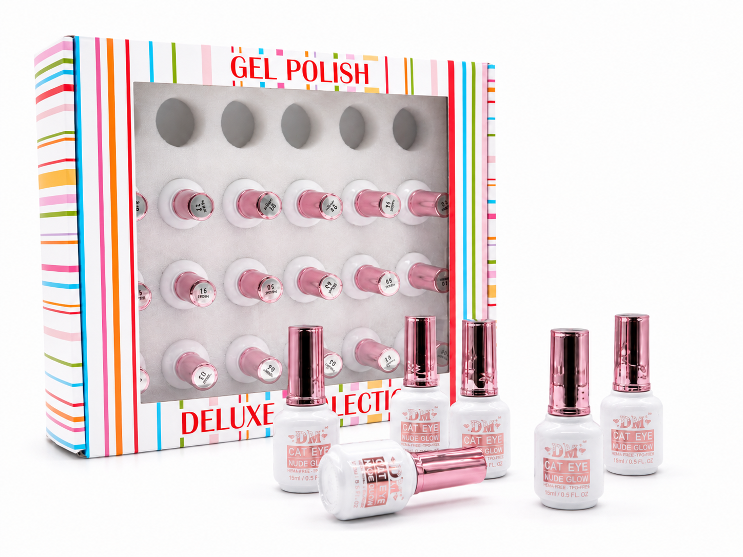 DM Cat Eye Nude Glow Gel Polish – Set 24 Colors