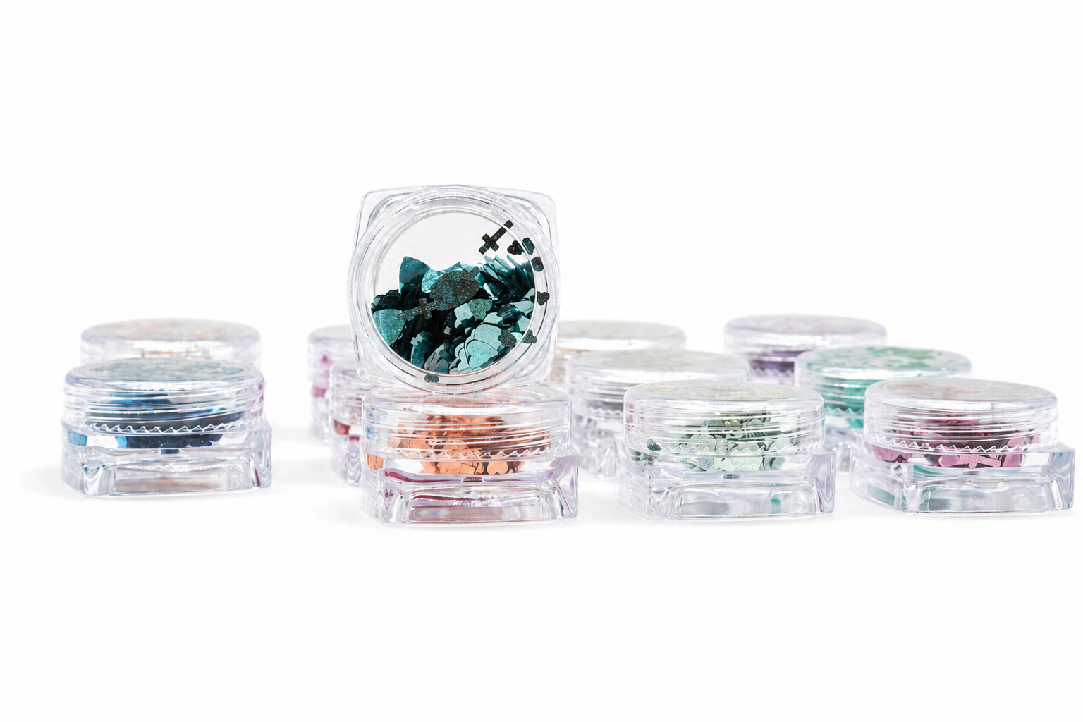 Heart & Cross Glitter - Set 12 Colors