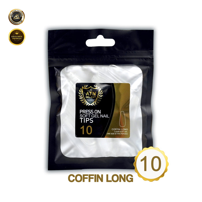 REFILL ATN GEL EXT TIP - COFFIN LONG | BAG 50 PCS