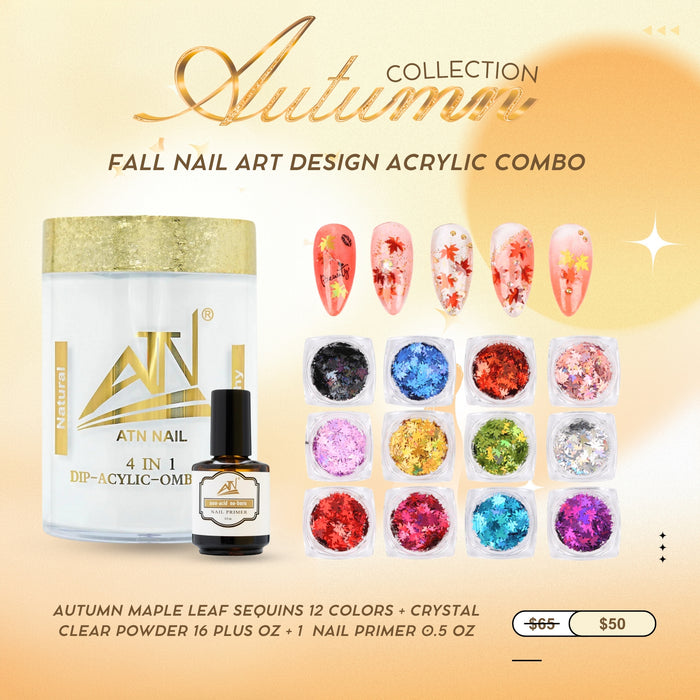 AUTUMN COLLECTION - FALL NAIL ART DESIGN ACRYLIC COMBO