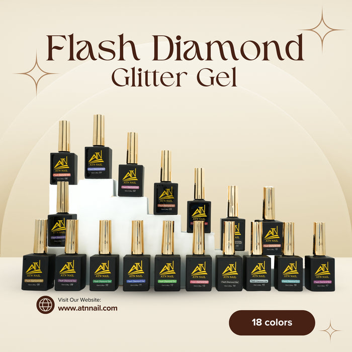 GEL – Flash Diamond Glitter Gel - Set 18 Colors