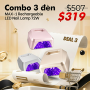 DEAL 3 - COMBO 3 LAMPS MAX-1 RECHARGEABLE LED NAIL LAMP 72W