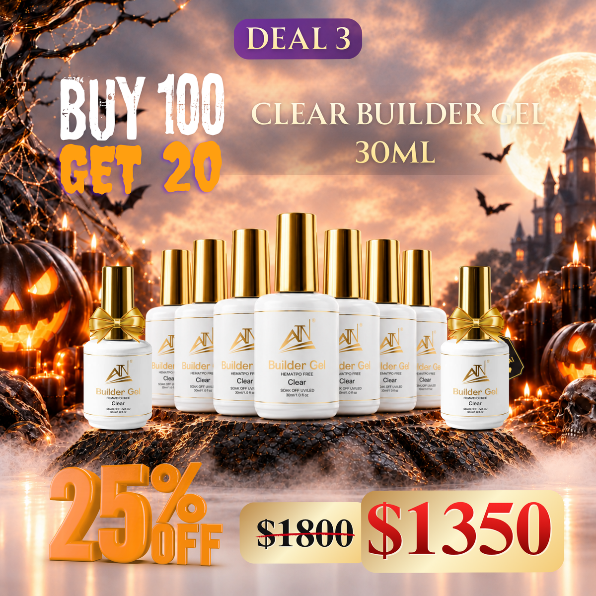 DEAL 3: BUY 100 ATN Clear Builder Gel 30ml GET 20 FREE