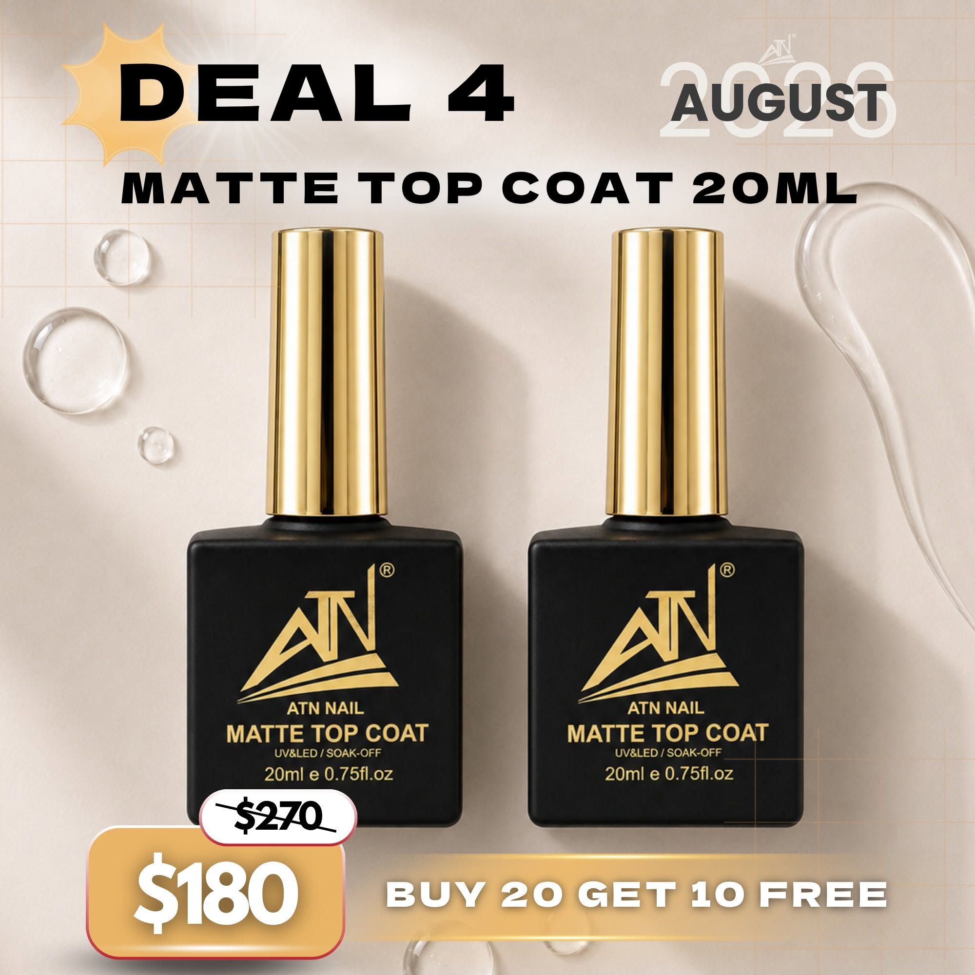 DEAL 4: MATTE TOP COAT 20ML - BUY 20 GET 10 FREE