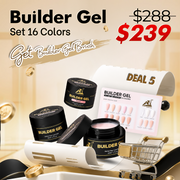 DEAL 5 - SET BUILDER GEL 16 COLORS GET 1 BUILDER GEL BRUSH