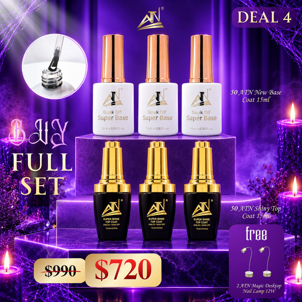 DEAL 4: BUY 50 BASE + 50 TOP GET 2 GEL-X LAMP FREE