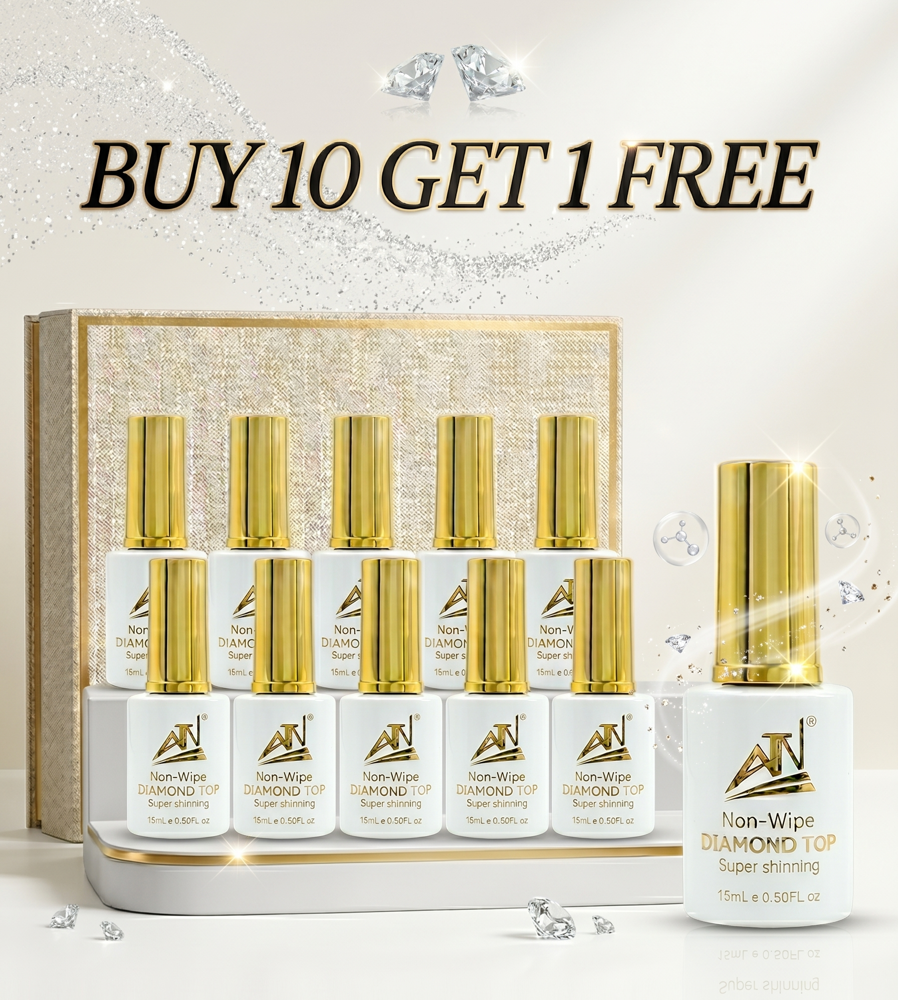Top Coat – Lớp Phủ Gel Bóng Gương & Bền Màu | Dùng Đèn LED/UV | Hoàn Thiện Chuyên Nghiệp