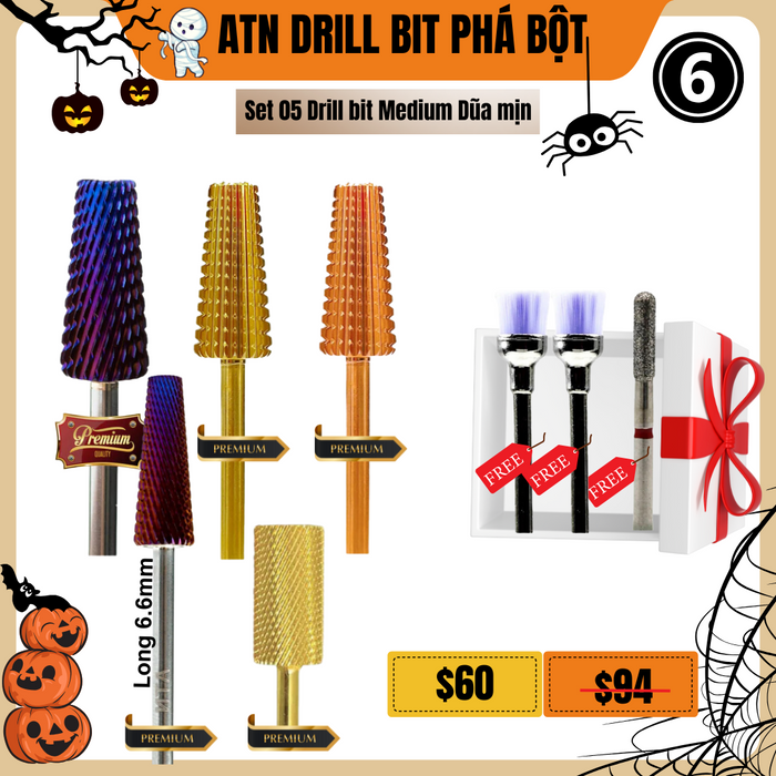 FS1027 Set Drill bit dũa mịn  Free 01 Drill bit nhám & 02 Drill bit Brush