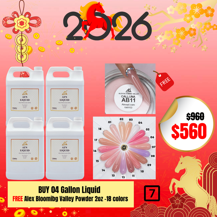 BT7: BUY 04 Gallon Liquid FREE Alex Bloomibg Valley Powder 2oz -18 colors
