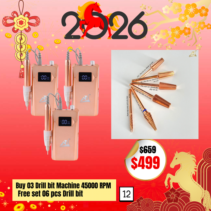 BT12: Buy 03 Drill bit Machine 45000 RPM Free set 06 pcs Drill bit