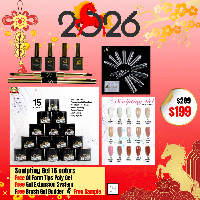 BT14: Free 01 Form Tips Poly Gel Free Gel Extension System; Free Brush Gel Builder; Free Sample