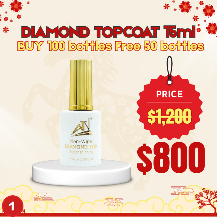 FS01 - Diamond Top coat 15ml  Buy 100 bottles Free 50 Bottles