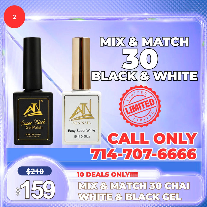 FS0930 - Mix & Match 30 Black & White Gel - Call: 714-707-6666