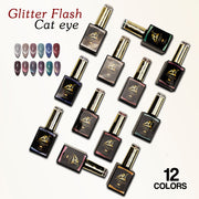 Flash Diamond Cat Eye Gel Polish Set – 12 Colors (15ml)